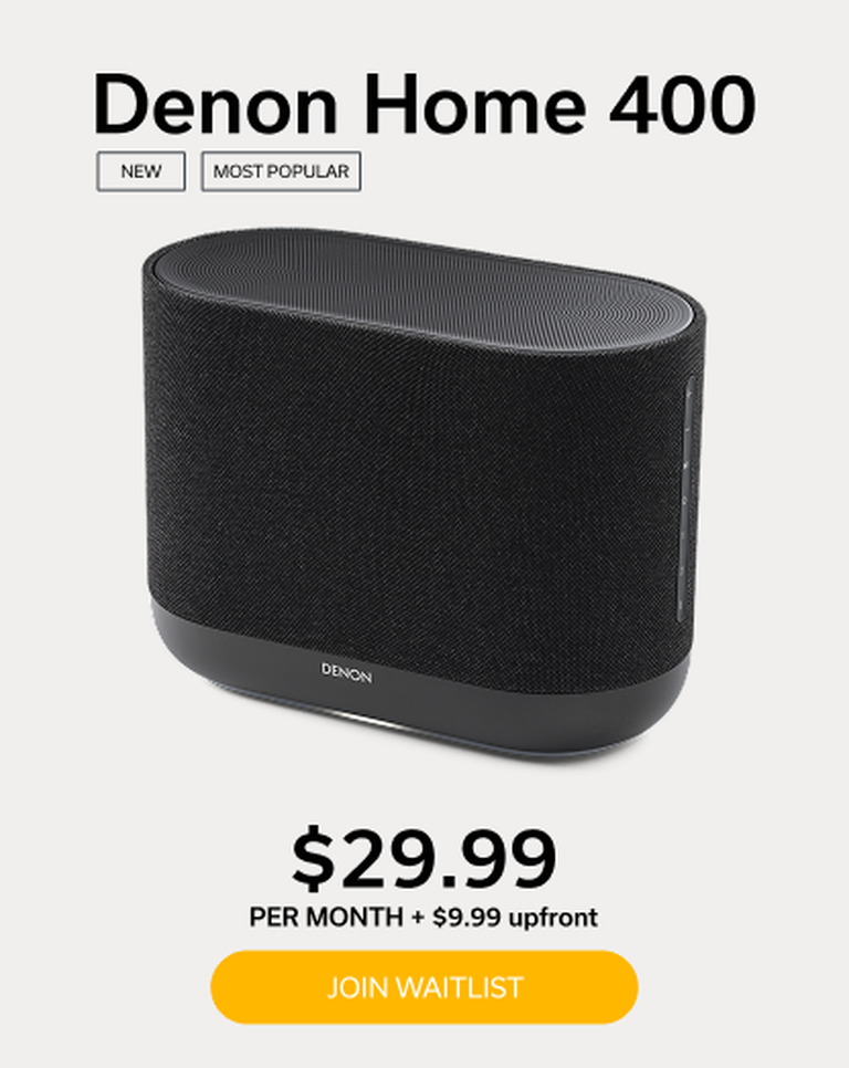 Black Denon Home 400 Denon+ Pricing Info